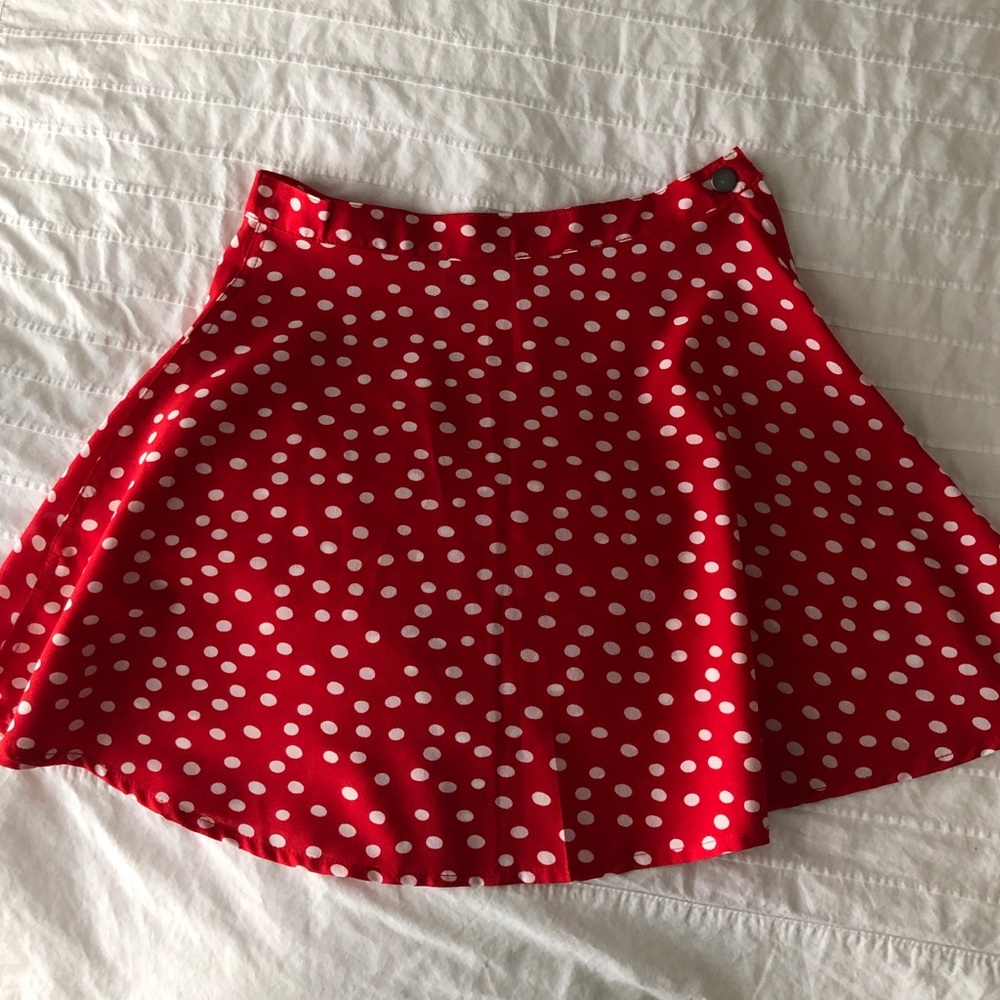 Verge Girl Red and White Polka Dot Mini Skirt